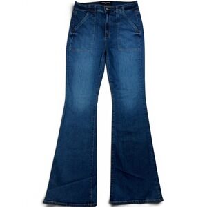 Veronica Beard Beverly Skinny Flare Leg Patch Pocket Denim Jeans SIZE 31